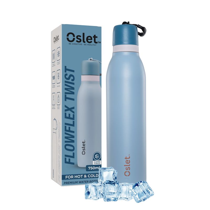 Oslet FlowFlex Twist | Sleek Hot & Cold Water Bottle | 750ml