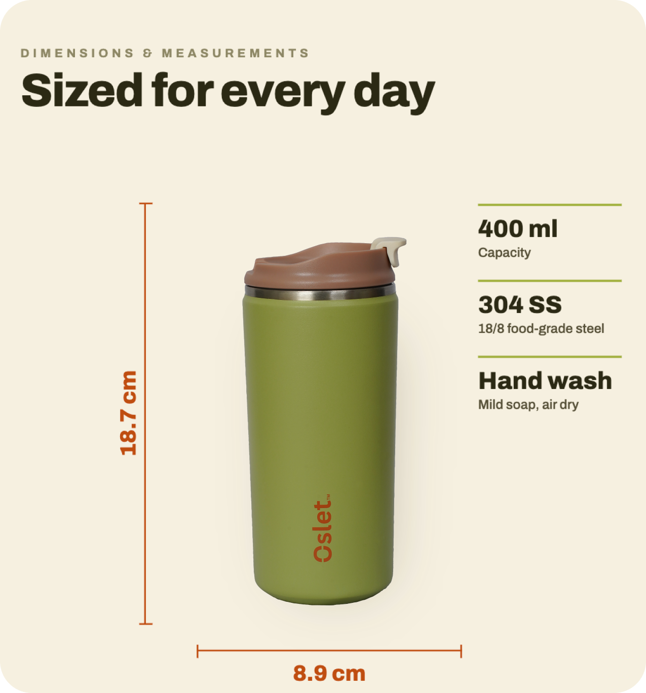 Oslet Veltra | Coffee Tumbler | 400ml