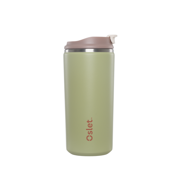 Oslet Veltra | Coffee Tumbler | 400ml — Olive Green dimensions