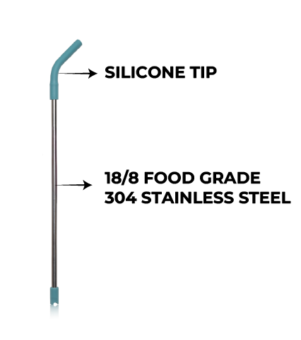 SS Straw with Silicone Tip 